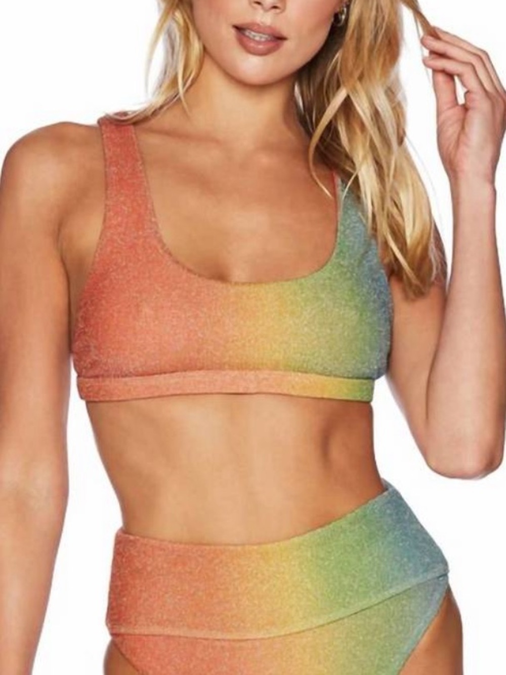 Beach Riot Peyton Bikini Top in Desert Ombre. Women’s Large